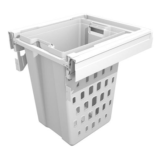 Riex GN76 Panier à linge- 600 mm, 1x50L, H506 mm, sans coulisses, blanc