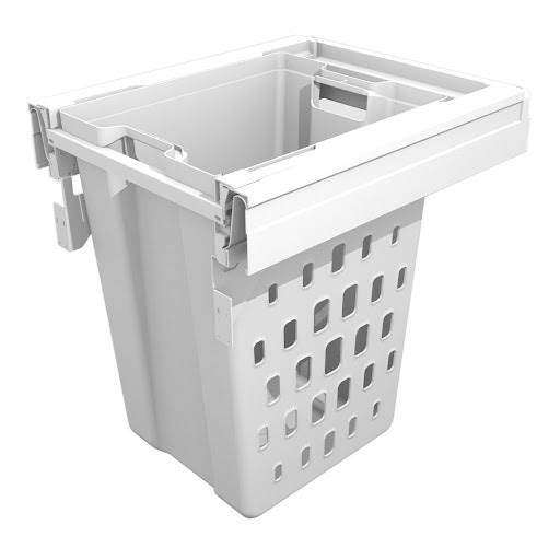 Riex GN76 Panier à linge- 450 mm, 1x50L, H506 mm, sans coulisses, blanc