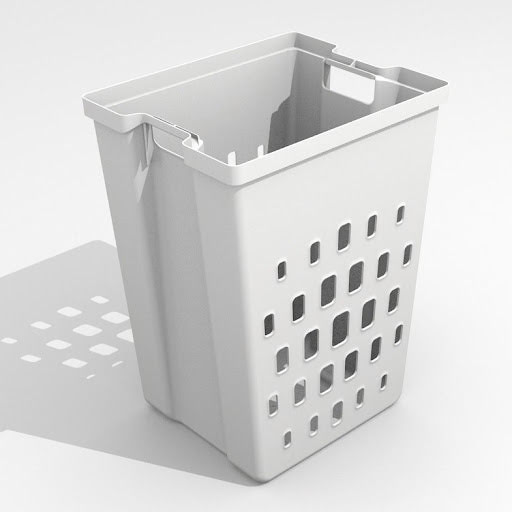 Riex GN77 laundry bins - from 450, 1x50L, H504, no hinges, white