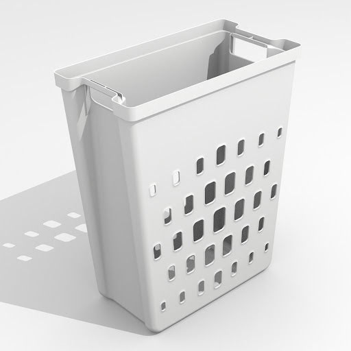 Riex GN77 laundry bins - from 500, 1x40L, H504, no hinges, white