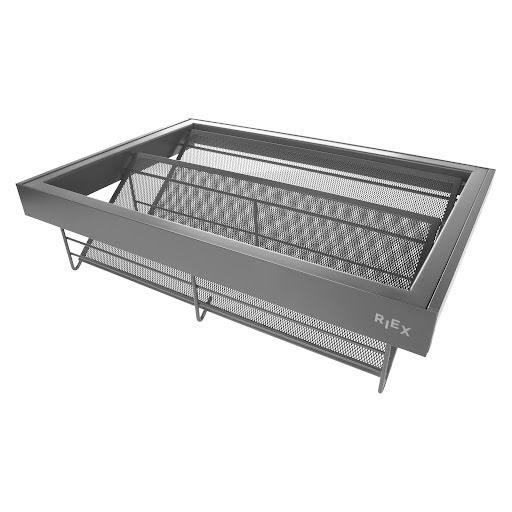 Riex VX85 Aluminium frame with shoe rack, H160, W700, 420 mm, dark grey