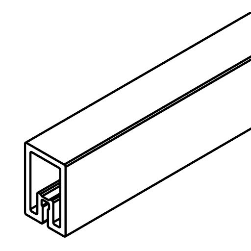 EF1201030101G00018 Hawa Combino, reinforcement profile, aluminum anodized, pre-drilled, L= 4000 mm