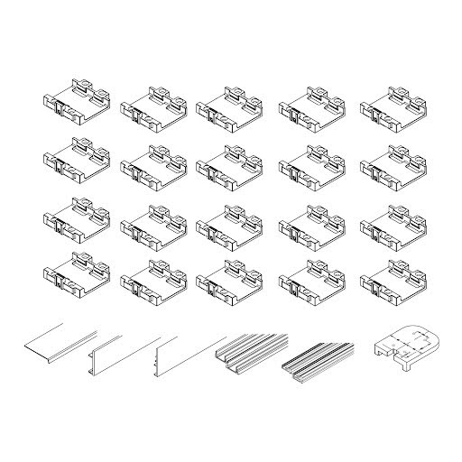 EF1201030101G00008 Hawa Combino 65/80 H FS ol, track set, 4000 mm