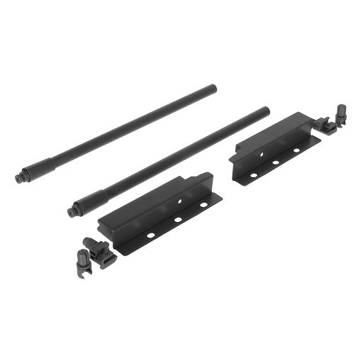 Riex ND30 Set of 2 round longitudinal railings with back brackets, 137/300 mm, dark grey