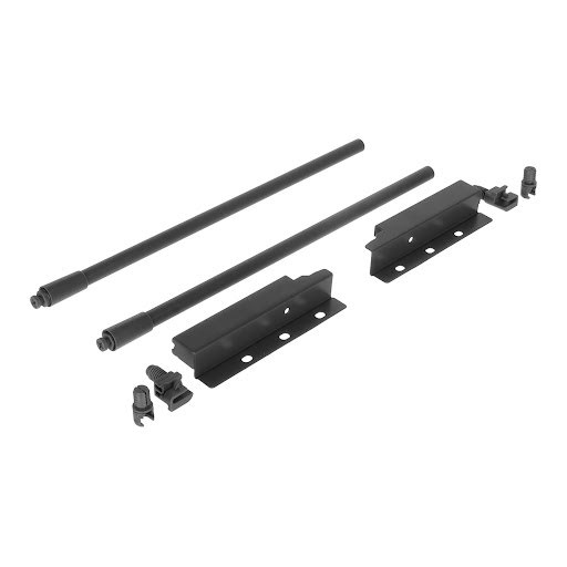 Riex ND30 Set of 2 round longitudinal railings with back brackets, 137/350 mm, dark grey