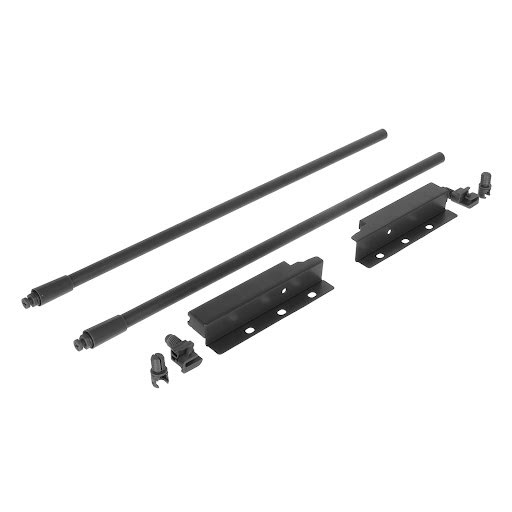 Riex ND30 Set of 2 round longitudinal railings with back brackets, 137/450 mm, dark grey
