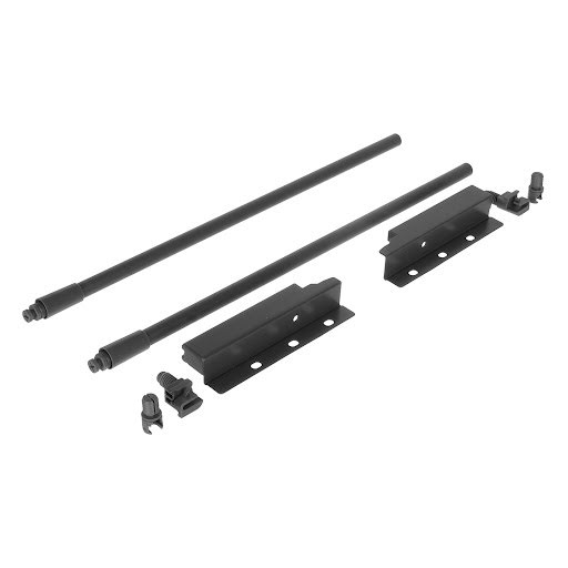 Riex ND30 Set of 2 round longitudinal railings with back brackets, 137/400 mm, dark grey