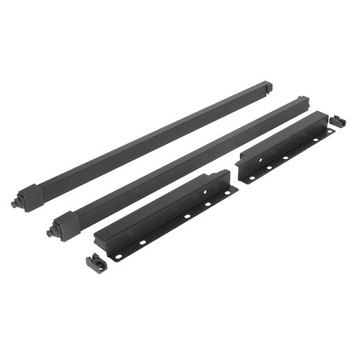 Riex ND30 Set of 2 square longitudinal railings with back brackets, 201/450 mm, dark grey