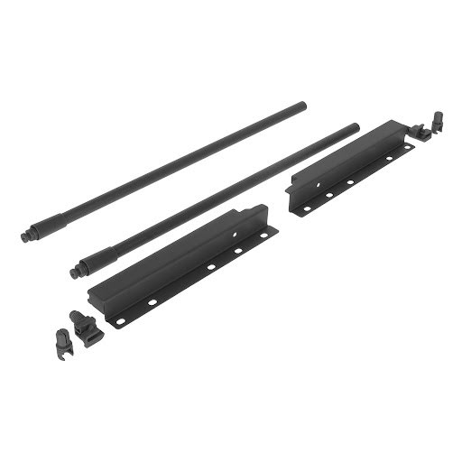 Riex ND30 Set of 2 round longitudinal railings with back brackets, 201/400 mm, dark grey