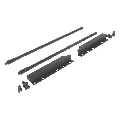Riex ND30 Set of 2 round longitudinal railings with back brackets, 201/450 mm, dark grey