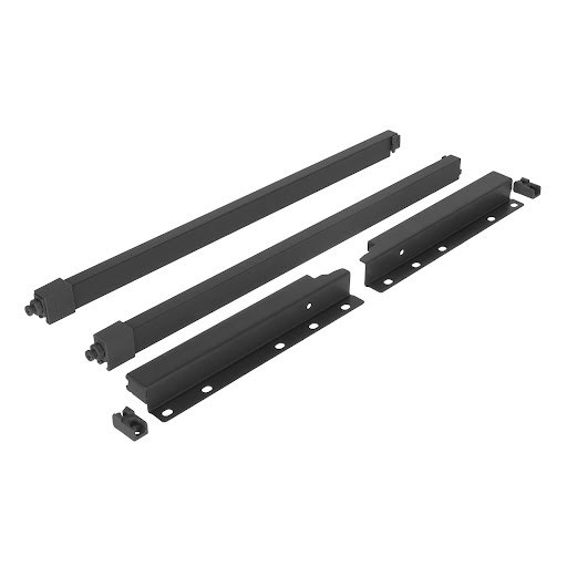 Riex ND30 Set of 2 square longitudinal railings with back brackets, 201/400 mm, dark grey