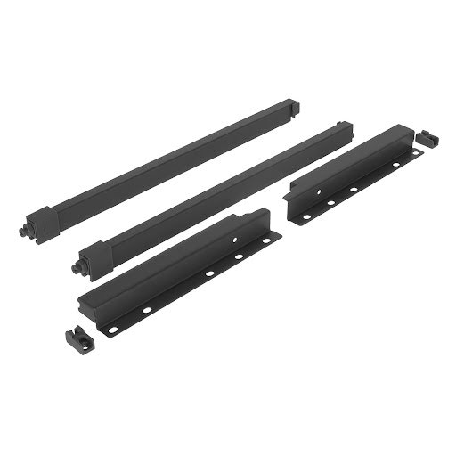 Riex ND30 Set of 2 square longitudinal railings with back brackets, 201/350 mm, dark grey