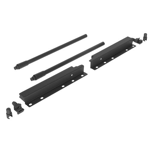 Riex ND30 Set of 2 round longitudinal railings with back brackets, 201/300 mm, dark grey