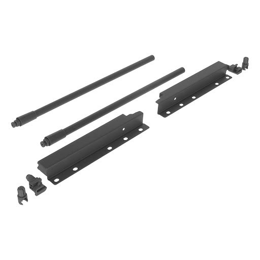 Riex ND30 Set of 2 round longitudinal railings with back brackets, 201/350 mm, dark grey