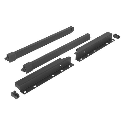 Riex ND30 Set of 2 square longitudinal railings with back brackets, 201/300 mm, dark grey