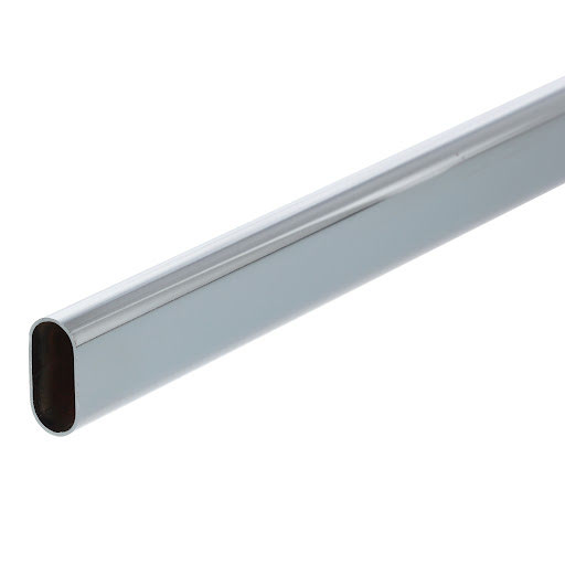 Riex VT24 Bară haine ovală, 30x15 mm, 1,0 mm, 3000 mm, crom