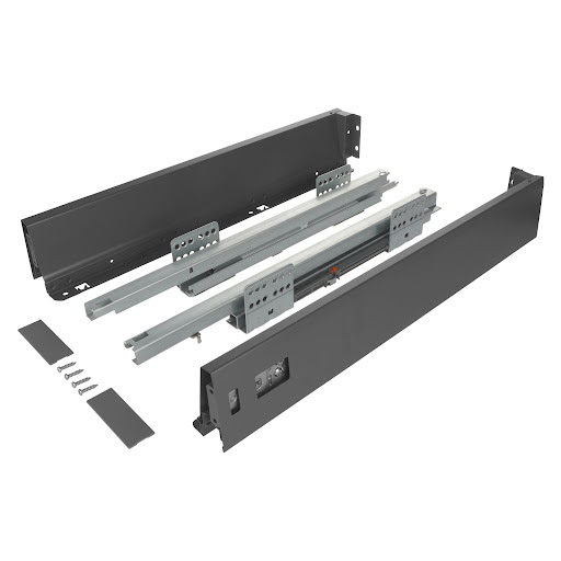 Riex ND30 Kit tiroir, coulisse double paroi, tiroir standard, 86/500 mm, gris foncé