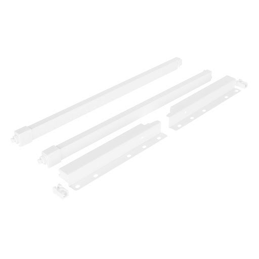 Riex ND30 Set of 2 square longitudinal railings with back brackets, 201/400 mm, white