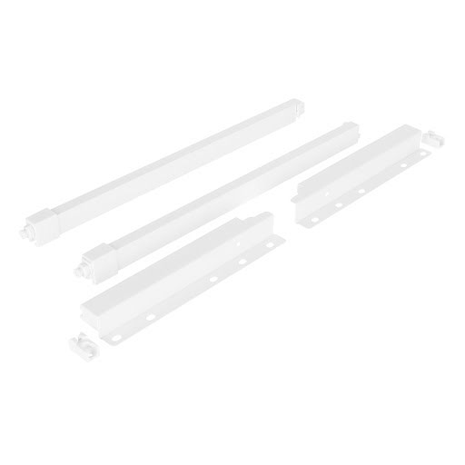 Riex ND30 Set of 2 square longitudinal railings with back brackets, 201/350 mm, white