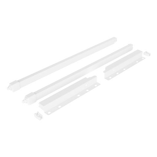 Riex ND30 Set of 2 square longitudinal railings with back brackets, 201/450 mm, white
