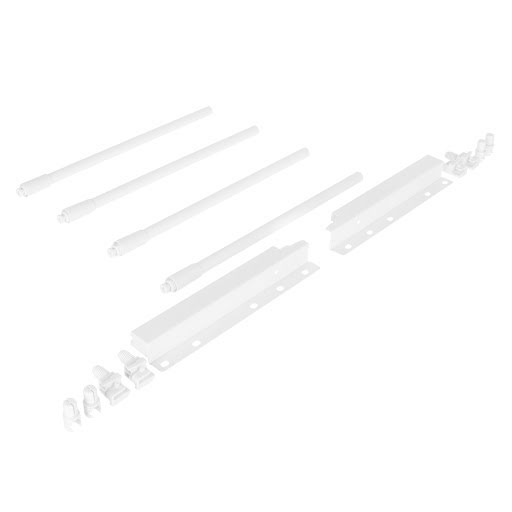 Riex ND30 Set of 4 round longitudinal railings with back brackets, 201/300 mm, white