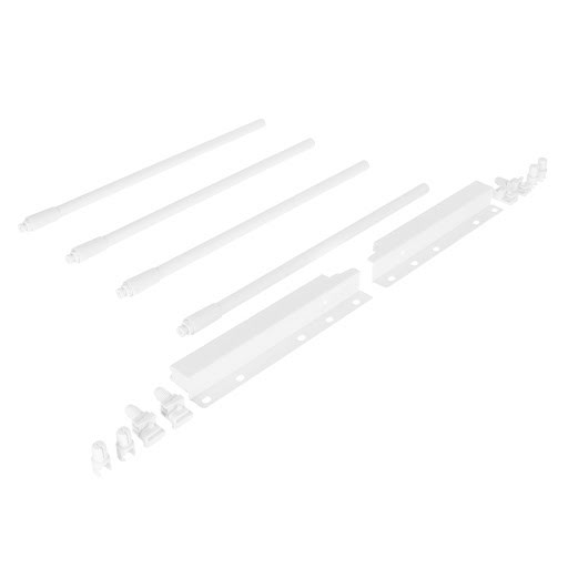 Riex ND30 Set of 4 round longitudinal railings with back brackets, 201/350 mm, white