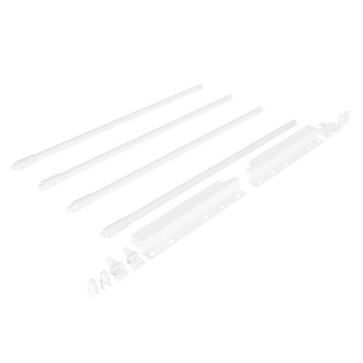 Riex ND30 Set of 4 round longitudinal railings with back brackets, 201/450 mm, white