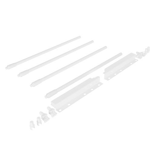 Riex ND30 Set of 4 round longitudinal railings with back brackets, 201/400 mm, white
