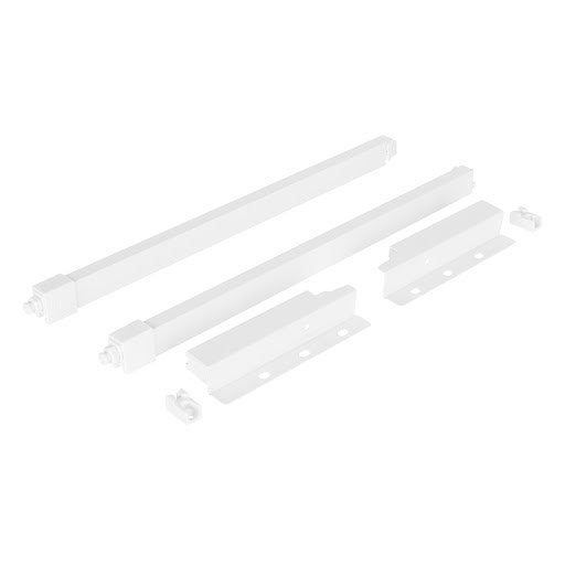 Riex ND30 Set of 2 square longitudinal railings with back brackets, 137/350 mm, white