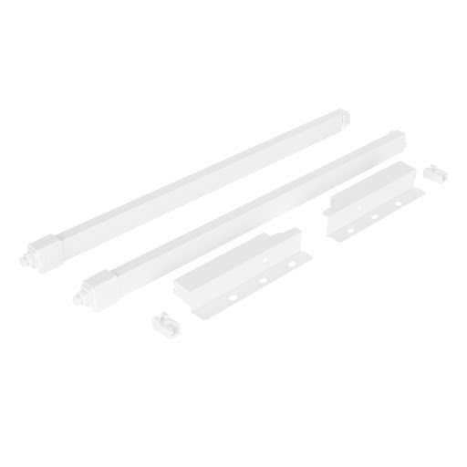 Riex ND30 Set of 2 square longitudinal railings with back brackets, 137/400 mm, white