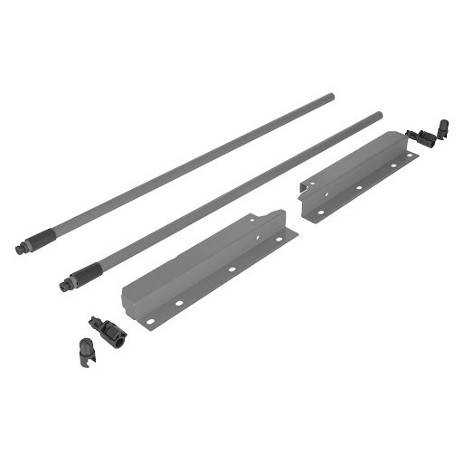 Riex NX40 Set of 2 round longitudinal railings with back brackets, 204/500 mm, grey