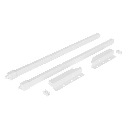 Riex ND30 Set of 2 square longitudinal railings with back brackets, 137/450 mm, white