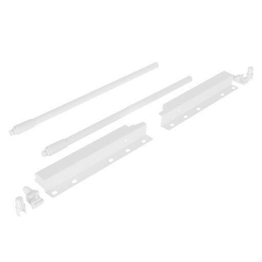 Riex ND30 Set of 2 round longitudinal railings with back brackets, 201/350 mm, white