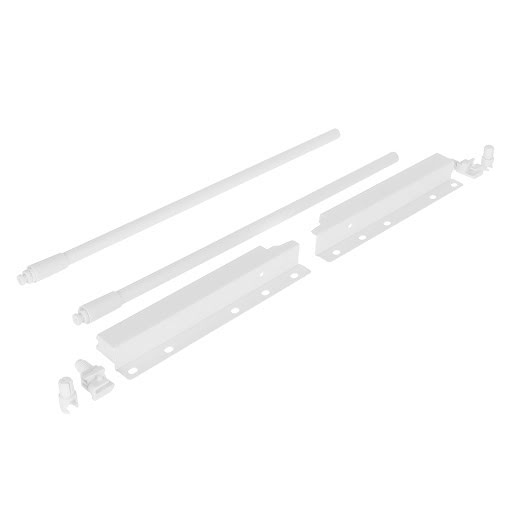 Riex ND30 Set of 2 round longitudinal railings with back brackets, 201/400 mm, white