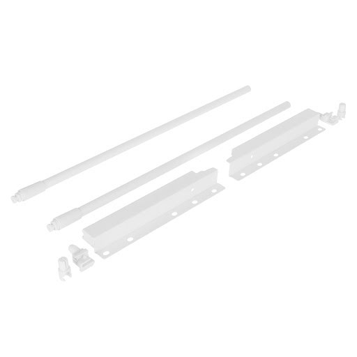 Riex ND30 Set of 2 round longitudinal railings with back brackets, 201/450 mm, white