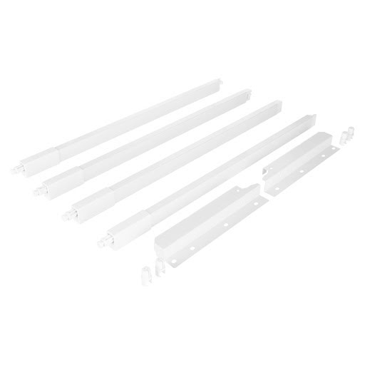 Riex NX40 Set of 4 square longitudinal railings with back brackets, 204/500 mm, white