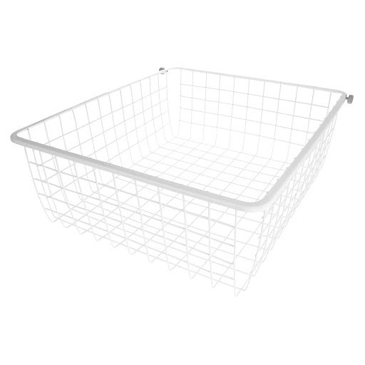 Riex VB63 Panier de rangement métallique, L500, H175, 494 mm, blanc