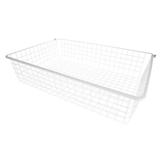 Riex VB63 Panier de rangement métallique, L800, H175, 494 mm, blanc