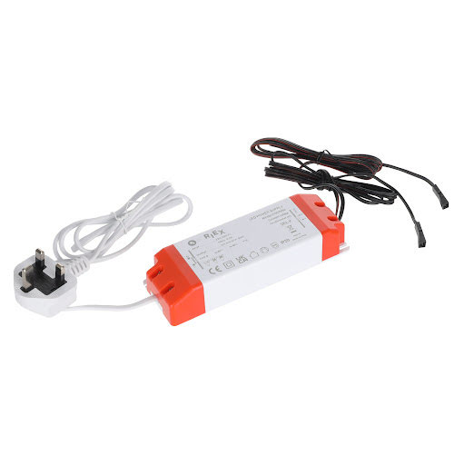 Riex EL15 LED Driver 12 V, 80 W, 2× cable with MINI connector, UK plug
