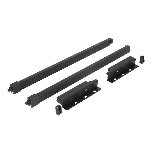 Riex ND30 Set of 2 square longitudinal railings with back brackets, 137/400 mm, dark grey