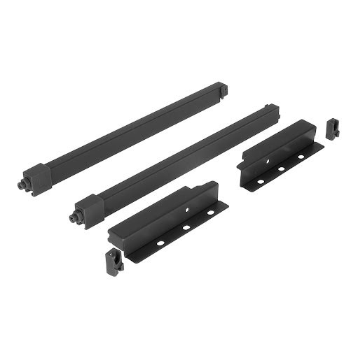 Riex ND30 Set of 2 square longitudinal railings with back brackets, 137/300 mm, dark grey