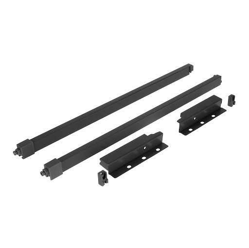 Riex ND30 Set of 2 square longitudinal railings with back brackets, 137/450 mm, dark grey