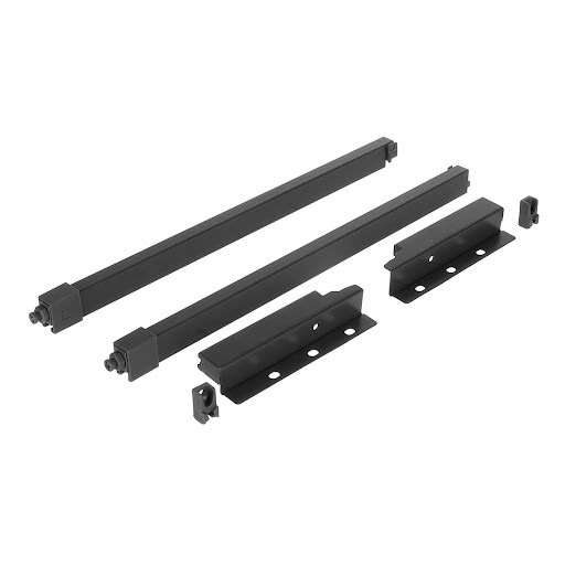 Riex ND30 Set of 2 square longitudinal railings with back brackets, 137/350 mm, dark grey