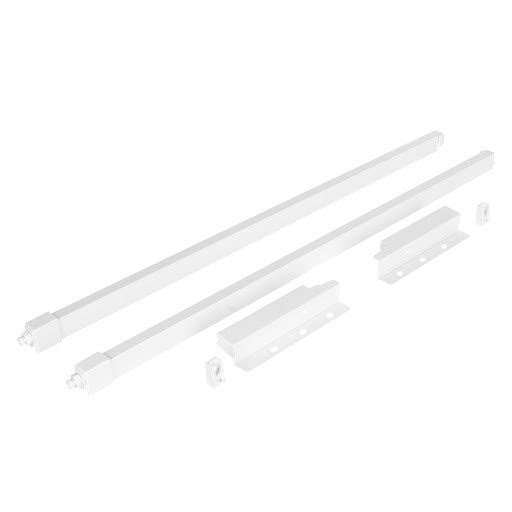 Riex ND30 Set of 2 square longitudinal railings with back brackets, 137/550 mm, white