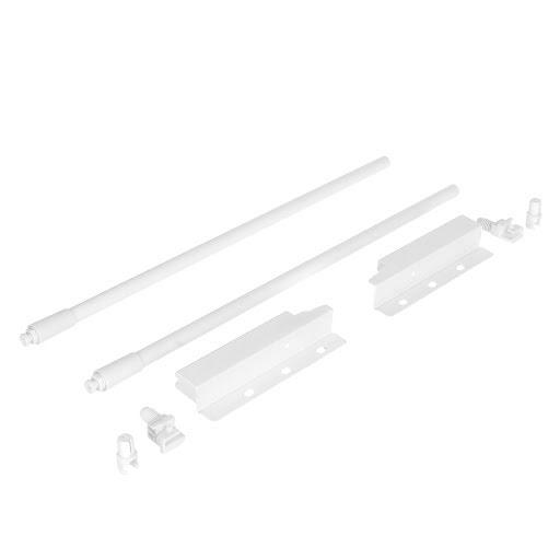 Riex ND30 Set of 2 round longitudinal railings with back brackets, 137/400 mm, white