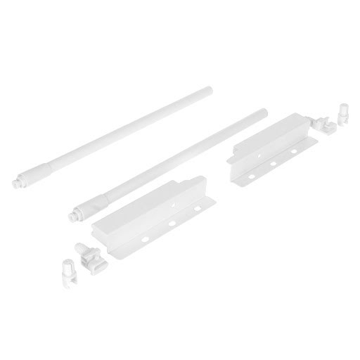 Riex ND30 Set of 2 round longitudinal railings with back brackets, 137/300 mm, white
