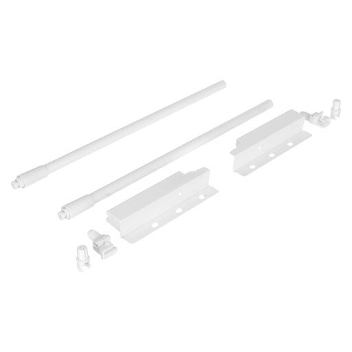 Riex ND30 Set of 2 round longitudinal railings with back brackets, 137/350 mm, white