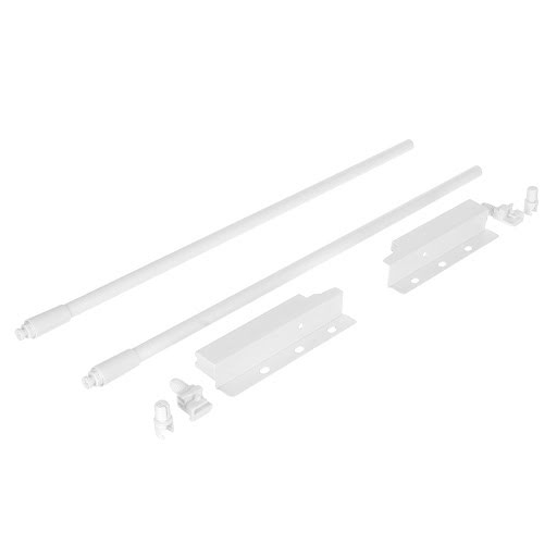 Riex ND30 Set of 2 round longitudinal railings with back brackets, 137/450 mm, white