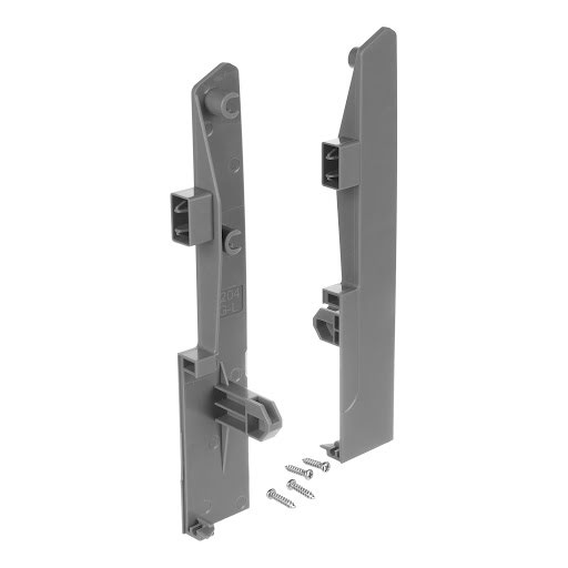 Riex NX40 Accesoires de tiroirs intérieur, support de façade pour 4 tringles carrées, H204 mm, gris