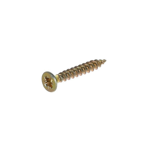 Riex Schroeven 3,5 x 25 mm, Platte verzonken kop, PZ-drive,1000 stks, Geel zink voldraad